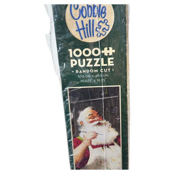 Cobble Hill 1000 Piece Jigsaw Puzzle "Santa Painting Cars" Tom Newsom NEW Sealed - Picture 1 of 5